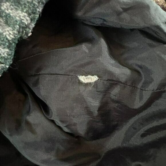 Outbrook Wool green Navajo tribal print button down poncho women's 2xl - Picture 6 of 7